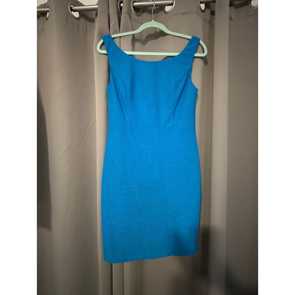 Vibrant Blue Textured Bodycon Dress Sleeveless Summer Party Cocktail Evening
